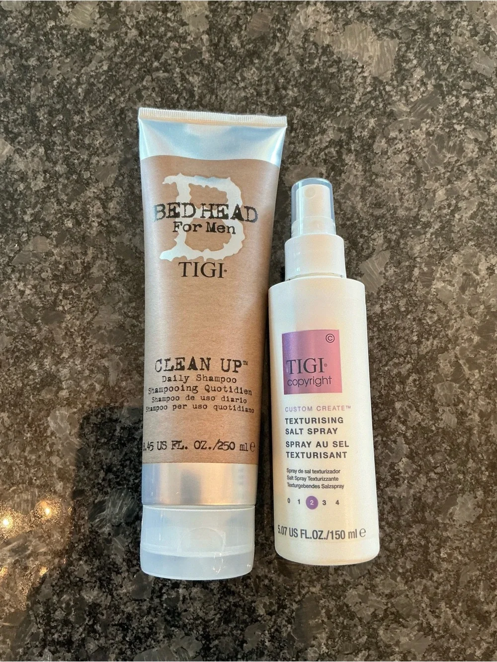 New TIGI Bed Head For Men Clean Up Daily Shampoo & TIGI Texturising Salt Spray